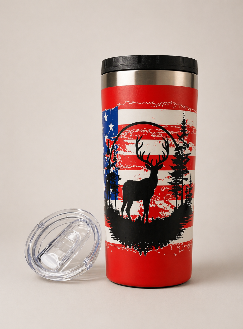 Stainless Steel Koozie / Tumbler just swap out the lid