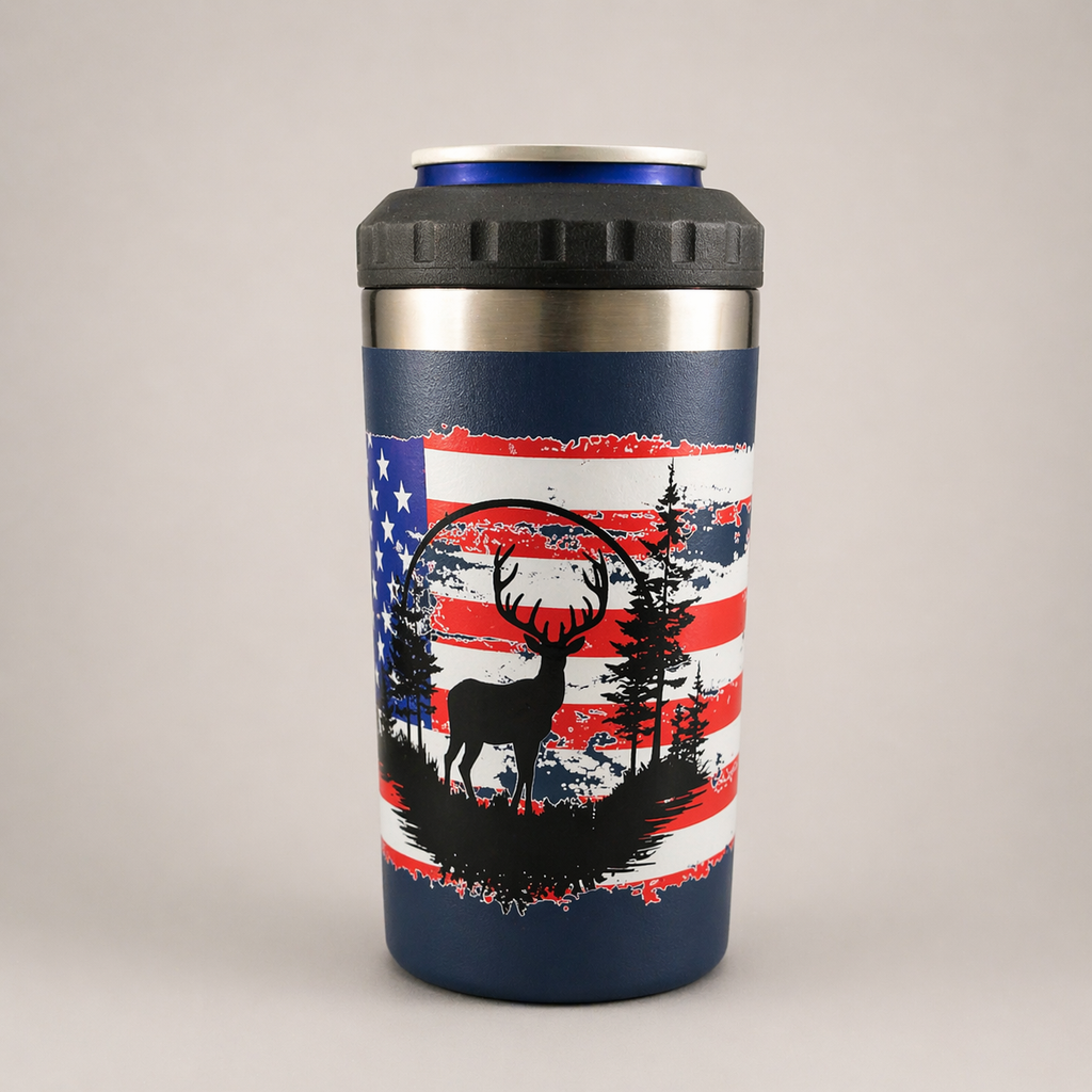 Stainless Steel Koozie /Tumbler Combo- just switch out the lid