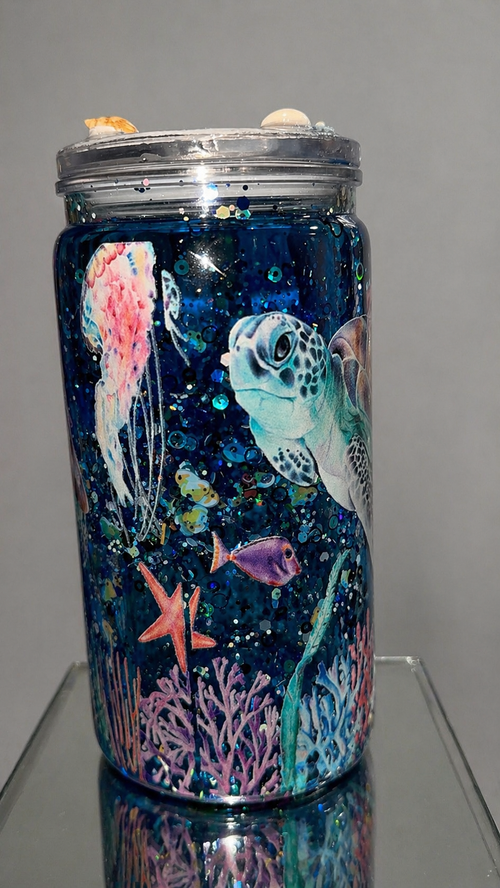 Aquarium 16oz SnowGlobe Tumbler