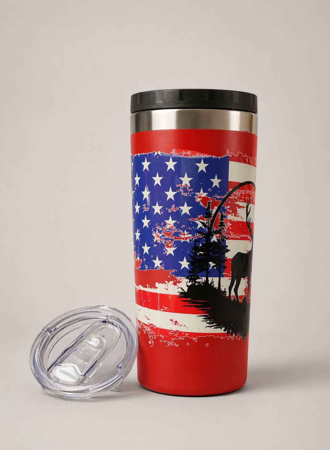 Stainless Steel Koozie / Tumbler just swap out the lid