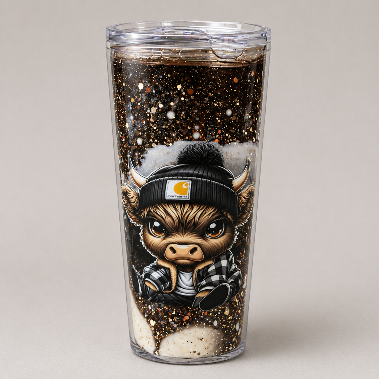 Highland Cow Dual Lava Snow Globe Tumbler