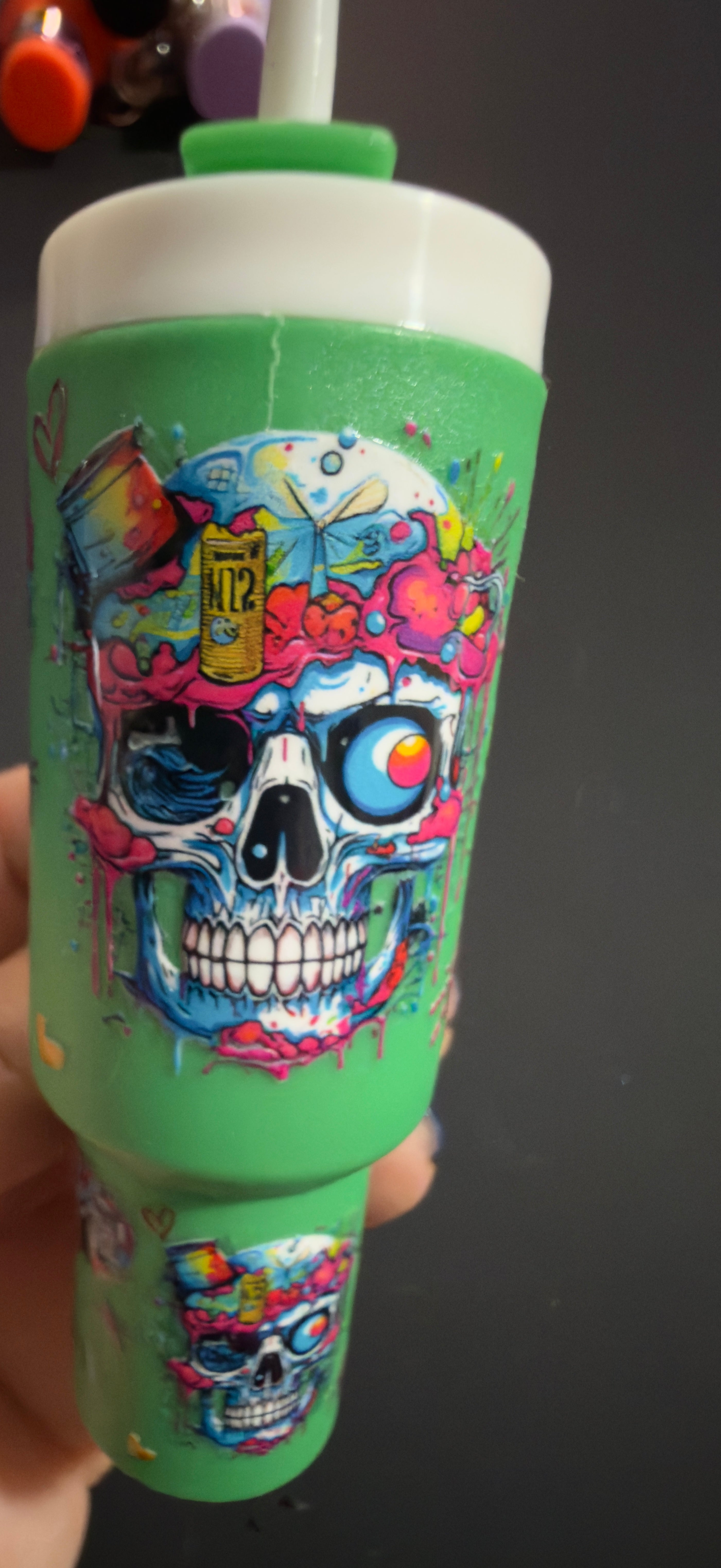 Skull keychain Chapstick Holder