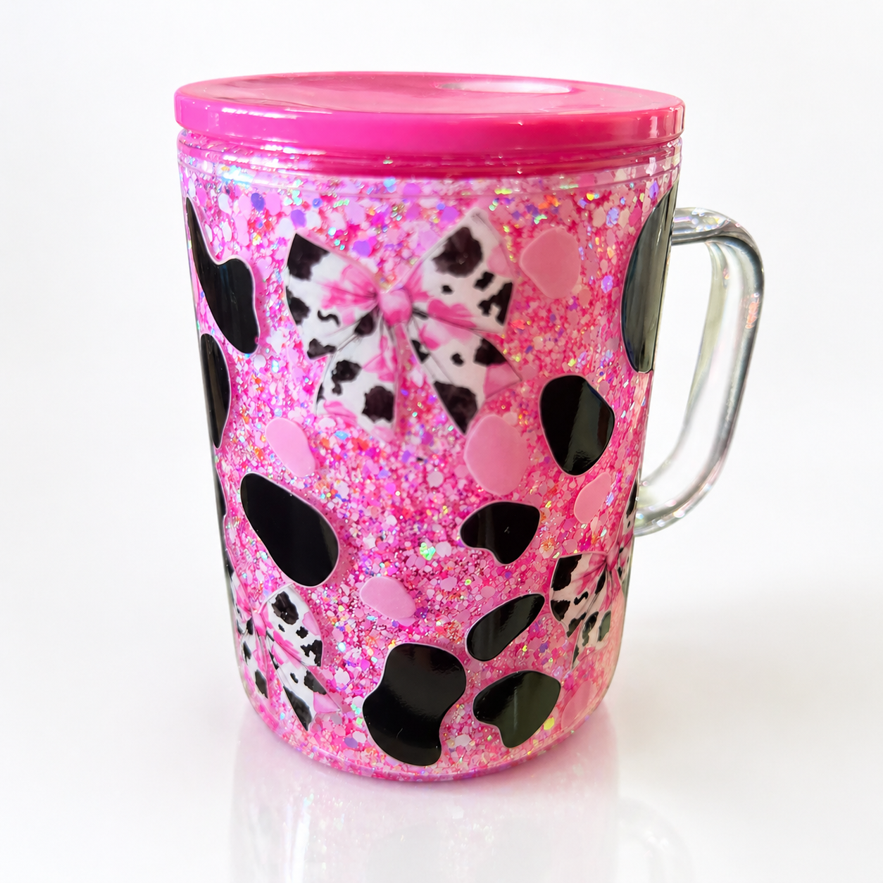 Pretty in Pink Glitter Snow Globe Tumbler